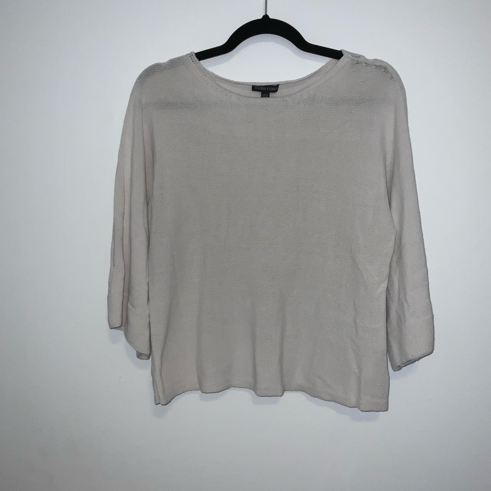 Eileen Fisher Beige 1/2 Sleeve top Size Medium